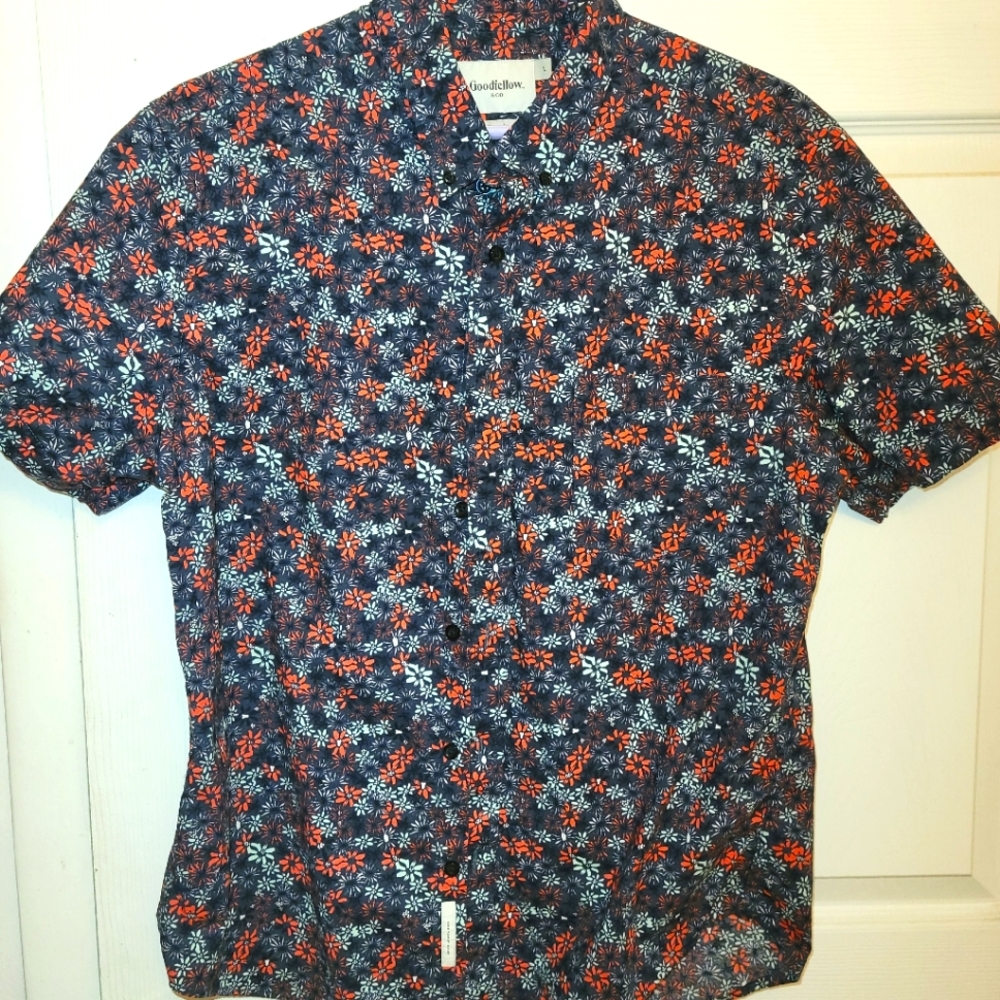 Goodiellow Floral Casual Button Down